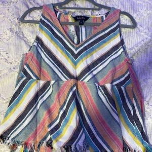 size small colorful boutique open back tank